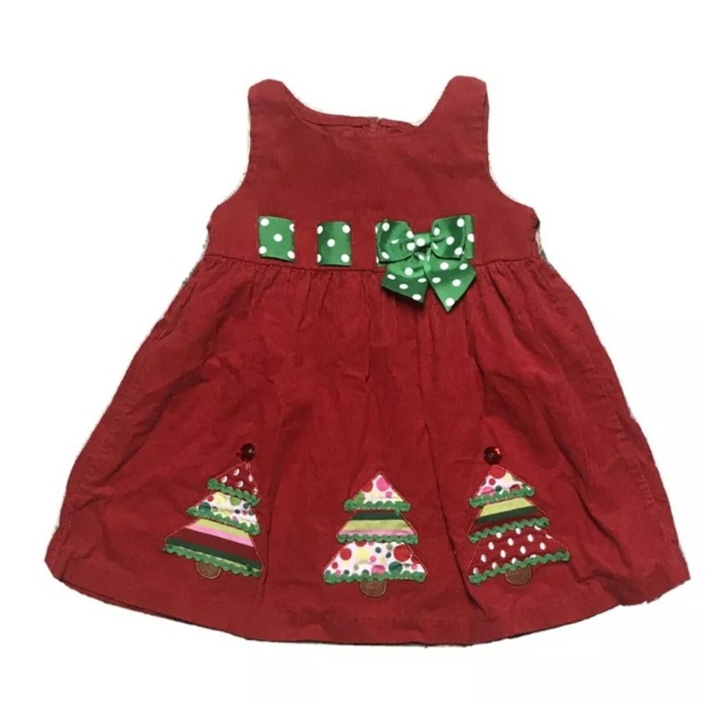 Bonnie Baby corduroy Christmas holiday dress 24 m